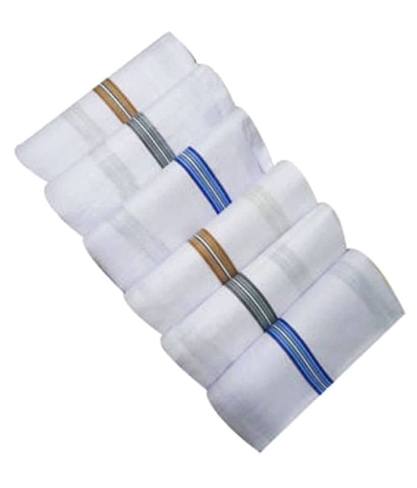 Tahiro White Cotton Handkerchiefs - Pack of 6 - Jewellery Sets | Buy online on ZillyBuy