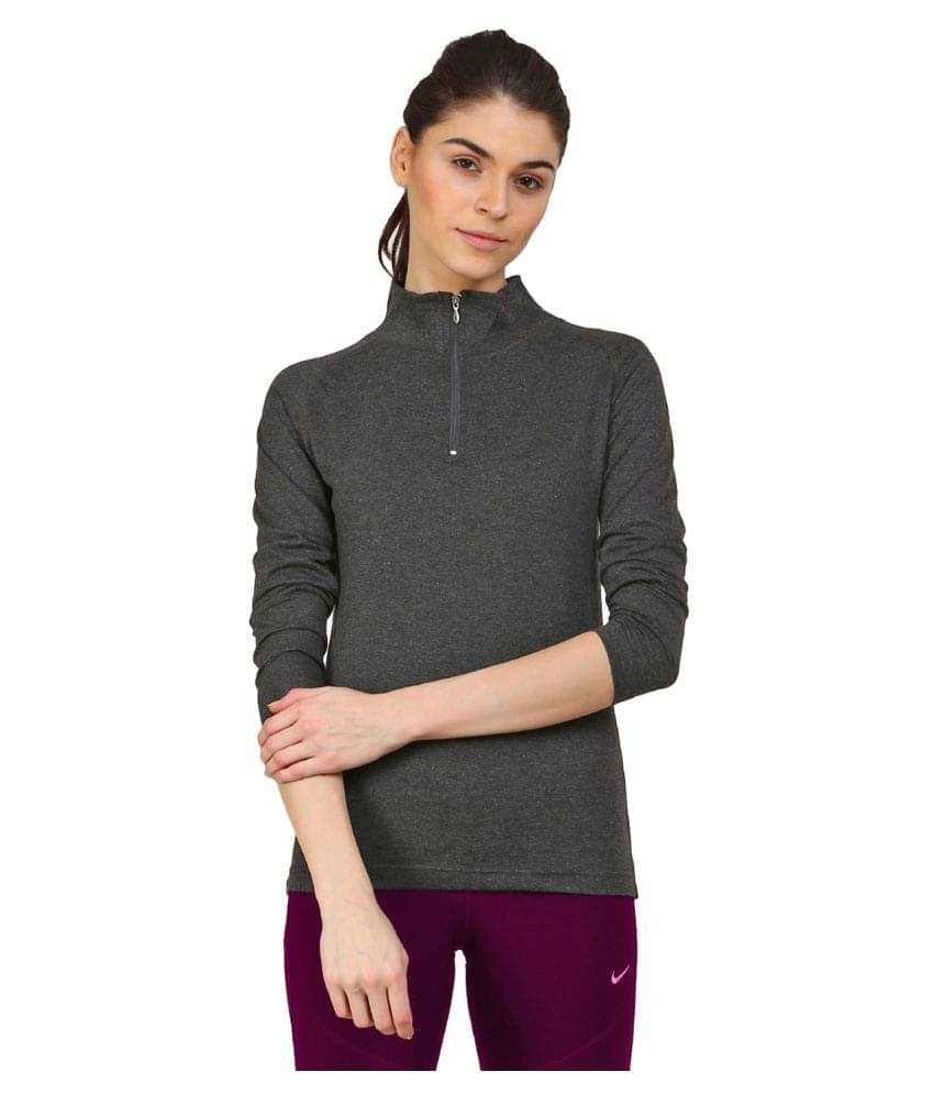 Ap'pulse Women Cotton Solid Slim Fit Round Neck T-Shirt ( Grey ) Ap'pulse Women Cotton Solid Slim Fit Round Neck T-Shirt ( Grey )
