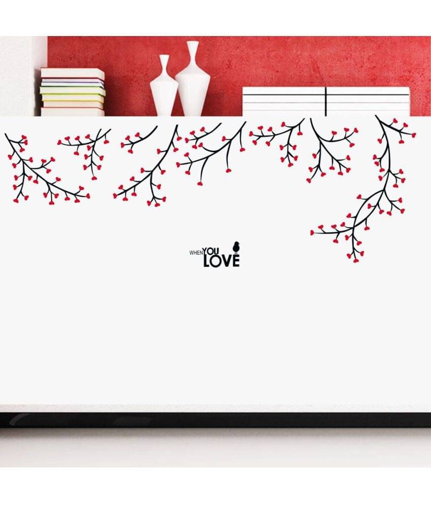 Decor Villa Birch Heart Branch PVC Vinyl Multicolour Wall Stickers Decor Villa Birch Heart Branch PVC Vinyl Multicolour Wall Stickers