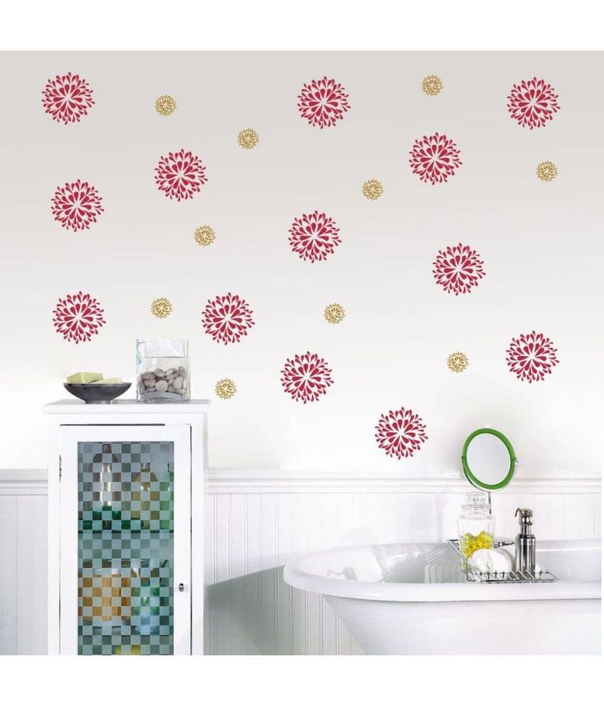     			Decor Villa Red Yellow Pattern PVC Vinyl Multicolour Wall Stickers