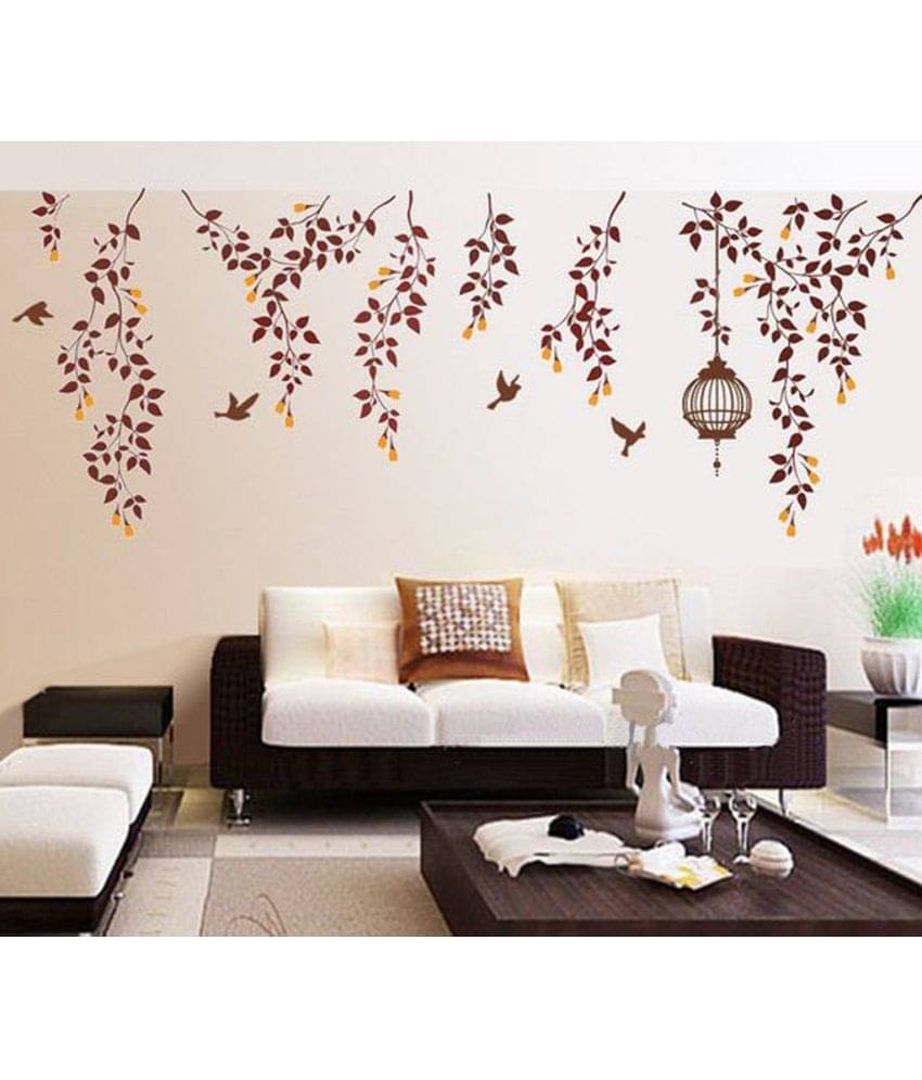 Decor Villa Summer Vine PVC Vinyl Multicolour Wall Stickers     			Decor Villa Summer Vine PVC Vinyl Multicolour Wall Stickers