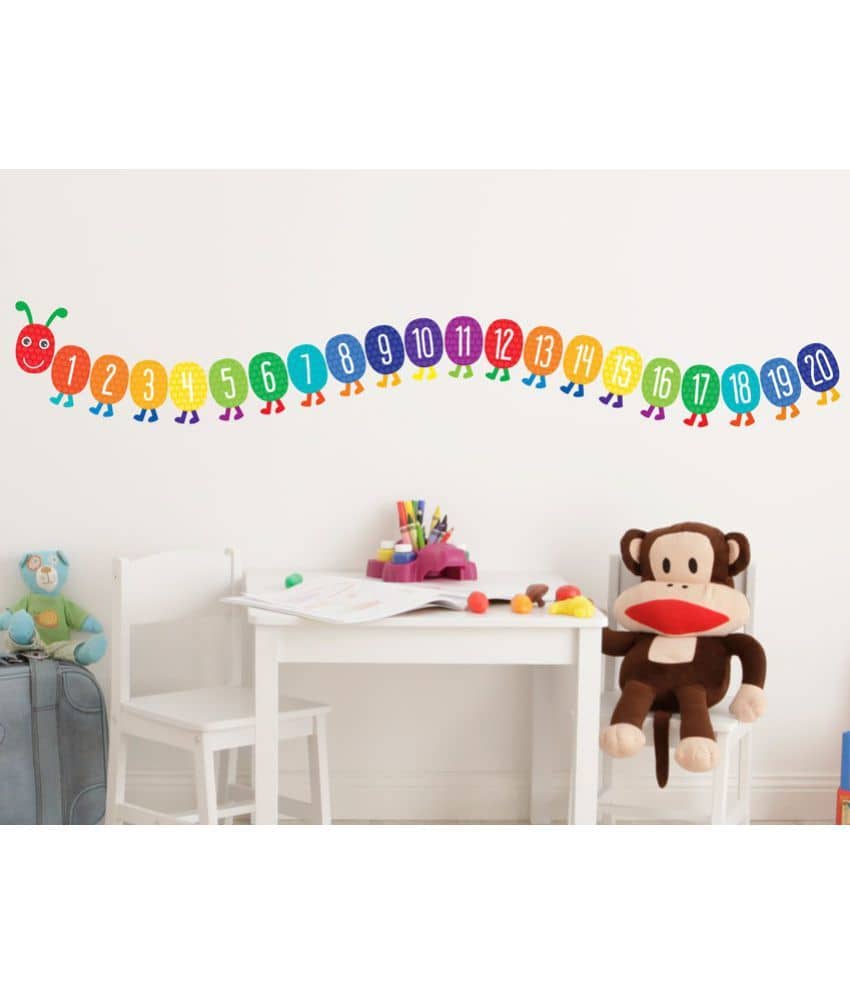 Decor Villa Caterpillar PVC Vinyl Multicolour Wall Stickers