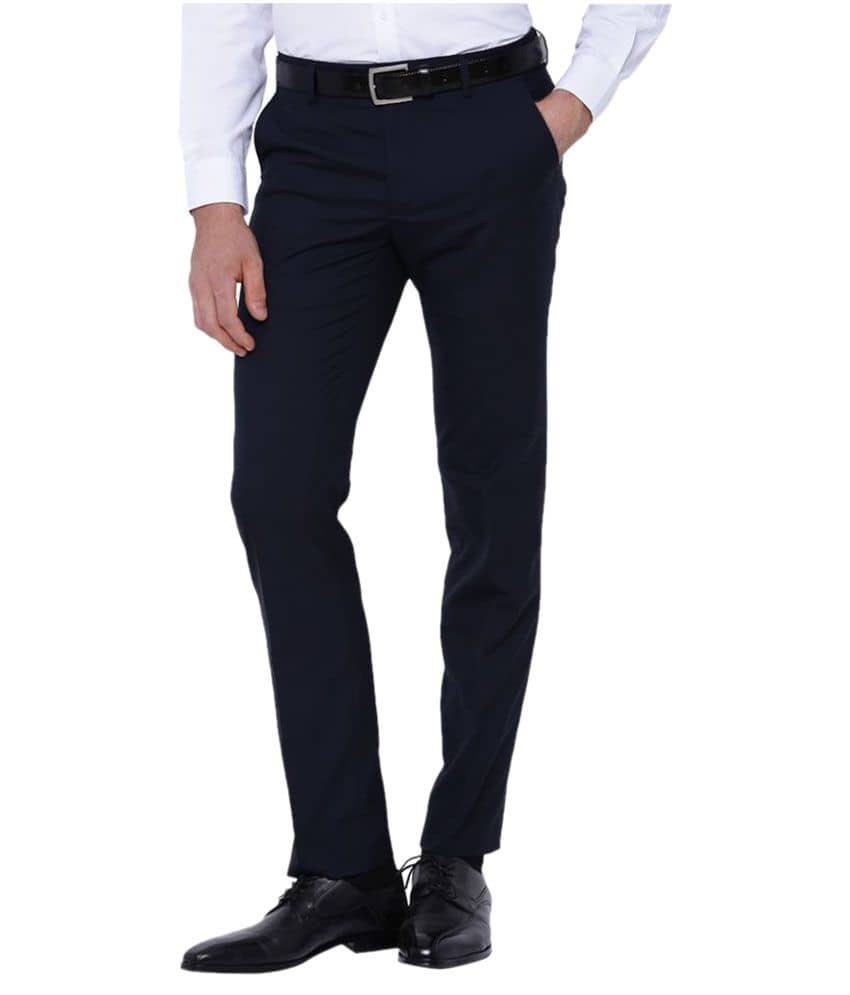 Black Coffee Regular Flat Men's Formal Trouser - Blue ( Pack of 1 ) - Trousers | Buy online on ZillyBuy