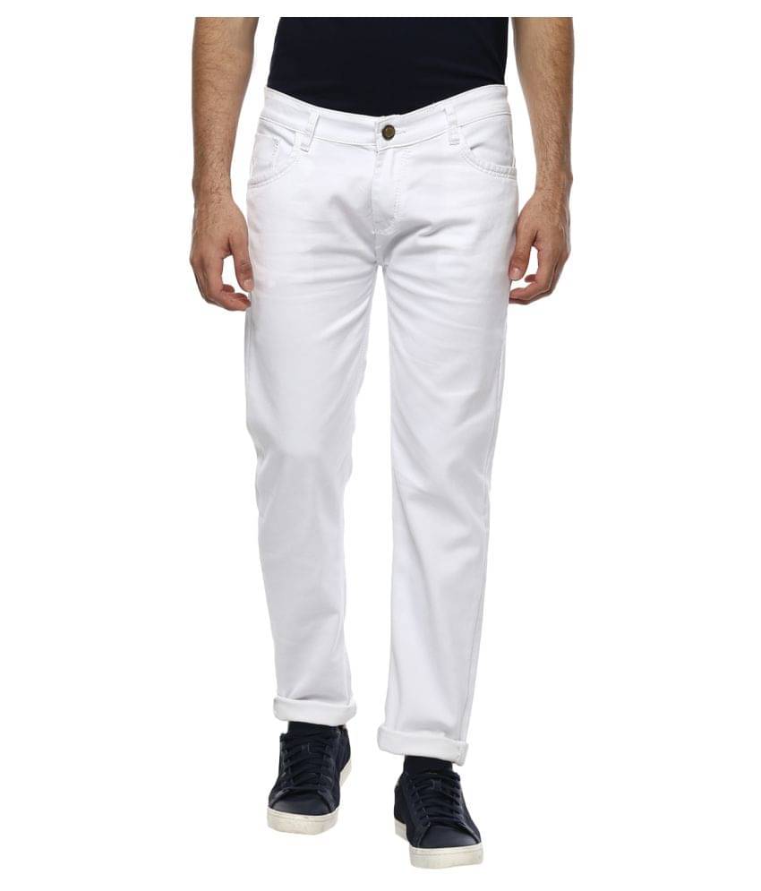     			Urbano Fashion - White Cotton Blend Slim Fit Men's Jeans ( Pack of 1 )