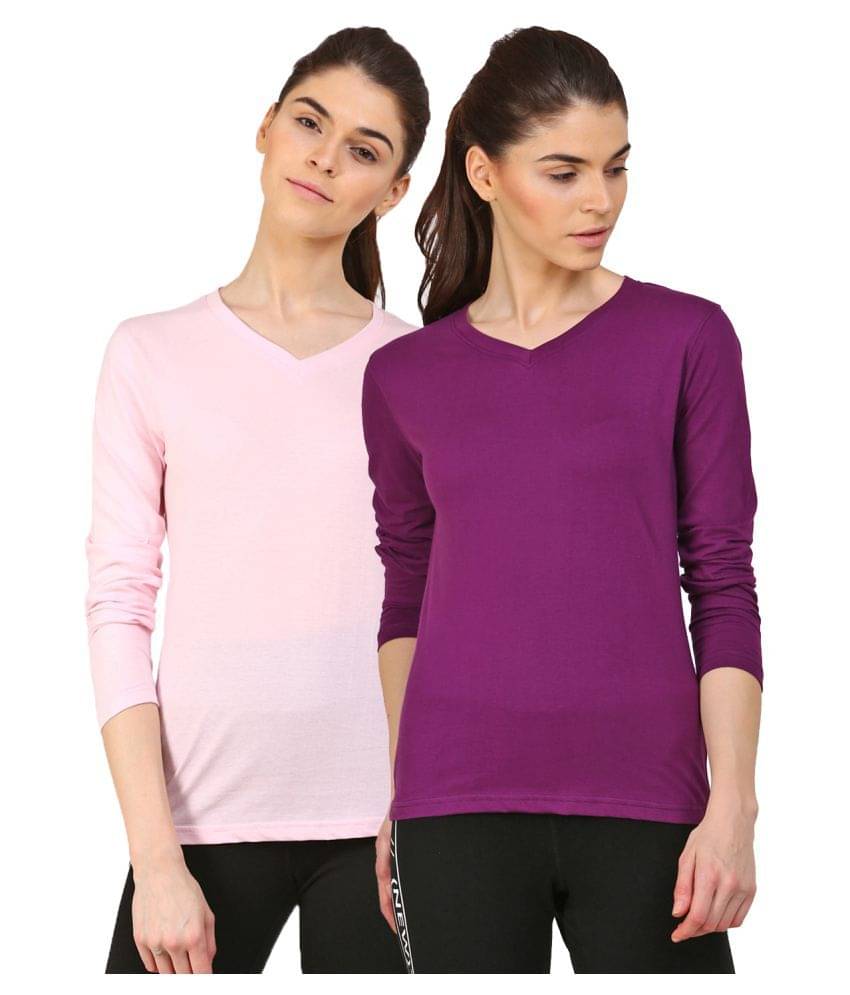 Ap'pulse Women Cotton Solid Regular Fit Round Neck T-Shirt ( Multi Color ) Ap'pulse Women Cotton Solid Regular Fit Round Neck T-Shirt ( Multi Color )