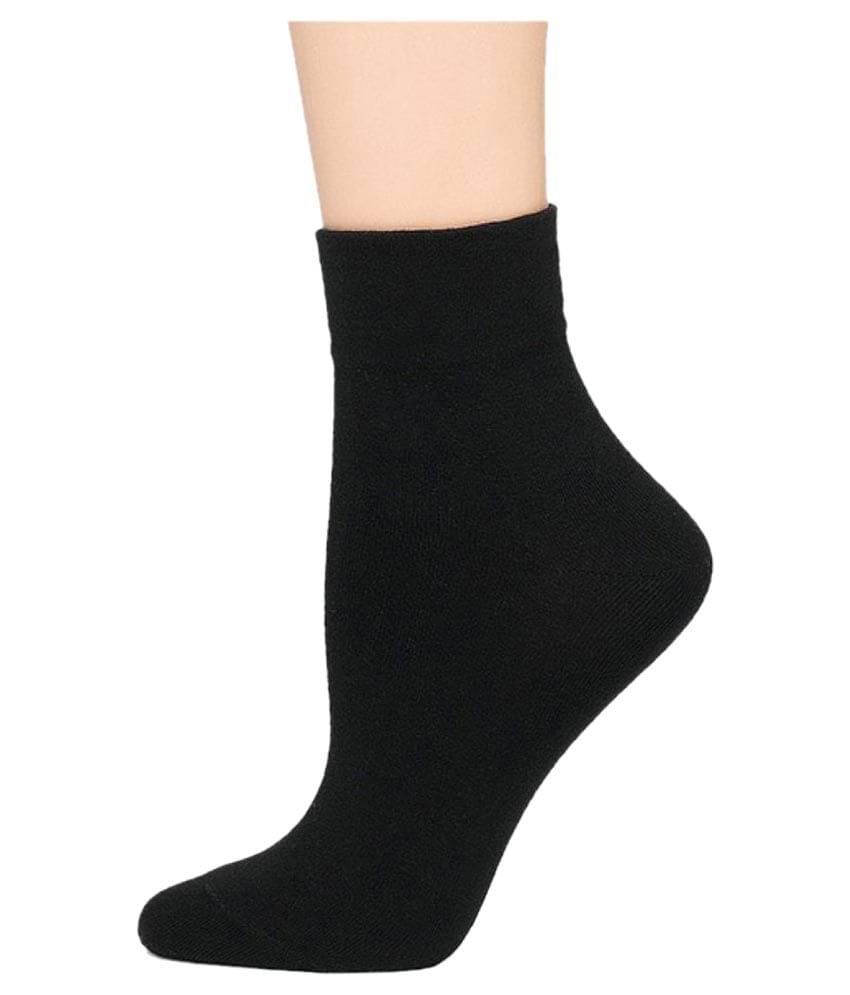     			Tahiro Black Cotton Ankle Length Socks For Women - Pack Of 1