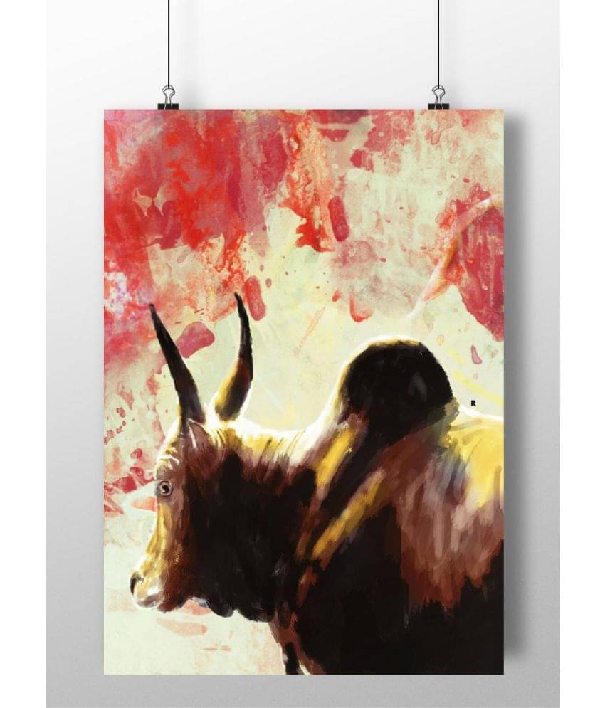     			PEACOCKRIDE Jallikattu Bull Paper Art Prints Without Frame