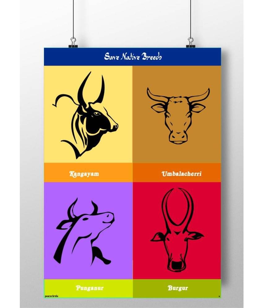 PEACOCKRIDE Jallikattu - Save Native Breeds Paper Art Prints Without Frame     			PEACOCKRIDE Jallikattu - Save Native Breeds Paper Art Prints Without Frame