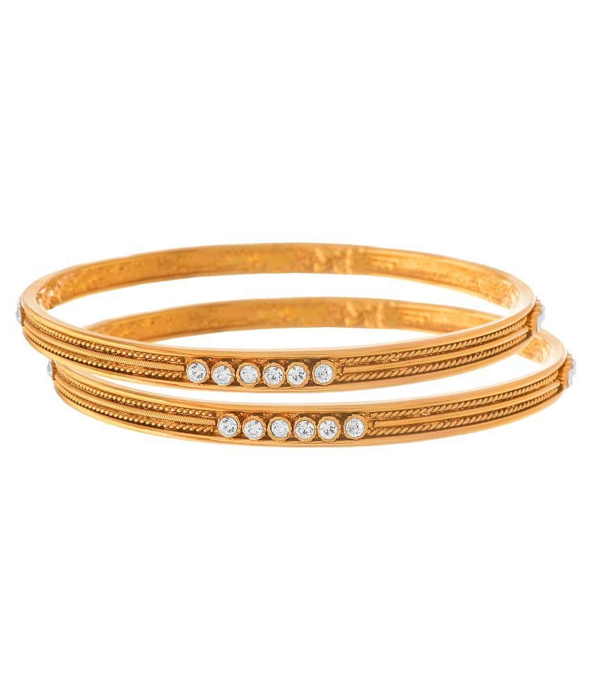 JFL - Jewellery For Less Golden Copper-Pair Of Bangles - Bangles & Bracelets | Buy online on ZillyBuy