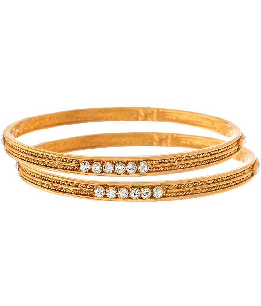 JFL - Jewellery For Less Golden Copper-Pair Of Bangles - Bangles & Bracelets | Buy online on ZillyBuy