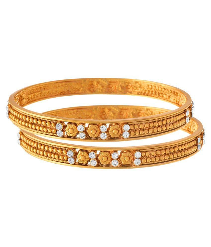 JFL - Jewellery For Less Golden Copper Bangle - Bangles & Bracelets | Buy online on ZillyBuy