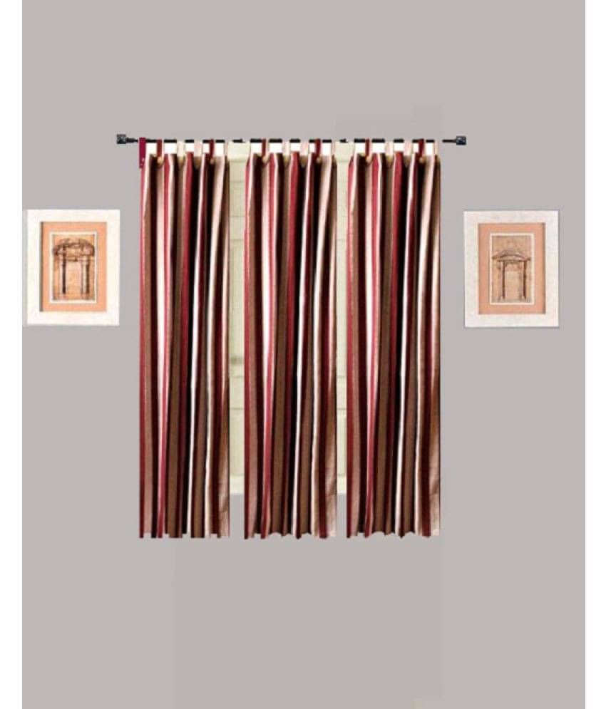 Tidy Set of 3 Window Loop Curtains Stripes Multi Color Tidy Set of 3 Window Loop Curtains Stripes Multi Color
