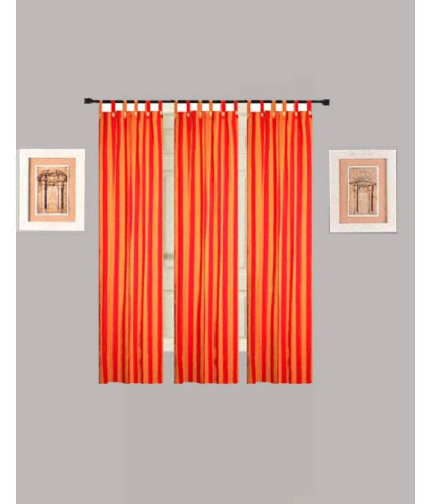 Tidy Set of 3 Window Loop Curtains Stripes Multi Color Tidy Set of 3 Window Loop Curtains Stripes Multi Color