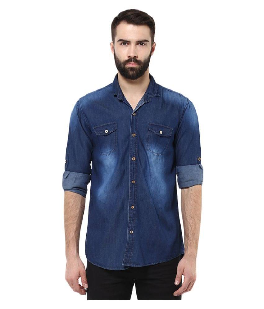 Urbano Fashion Blue Casuals Slim Fit Shirt Urbano Fashion Blue Casuals Slim Fit Shirt