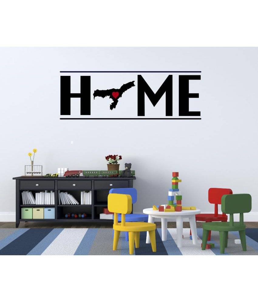     			Peacockride Assam My Home PVC Vinyl Black Wall Sticker - Pack of 1