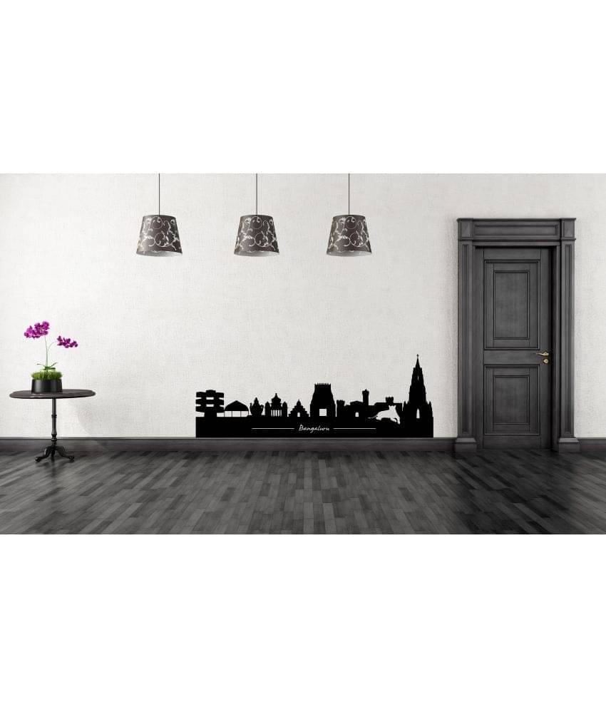 Peacockride Bangalore Skyscraper PVC Vinyl Black Wall Sticker - Pack of 1 Peacockride Bangalore Skyscraper PVC Vinyl Black Wall Sticker - Pack of 1