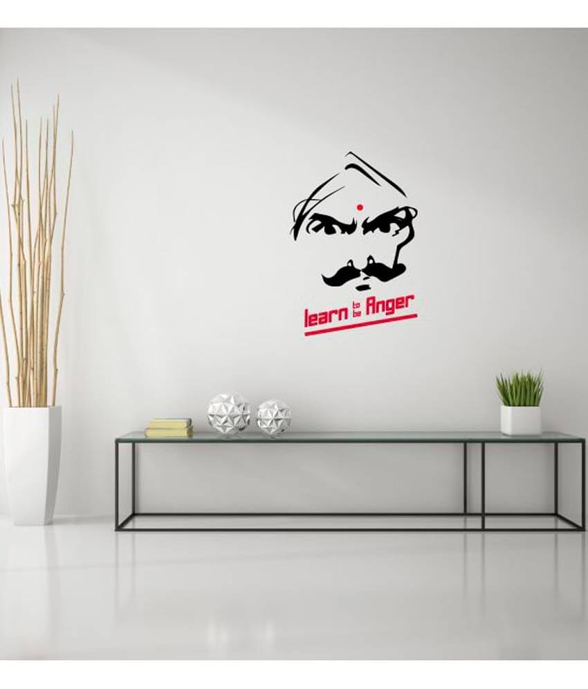 Peacockride Bharathiyar Learn to be Angry Wall Decal PVC Vinyl Black Wall Sticker - Pack of 1 Peacockride Bharathiyar Learn to be Angry Wall Decal PVC Vinyl Black Wall Sticker - Pack of 1