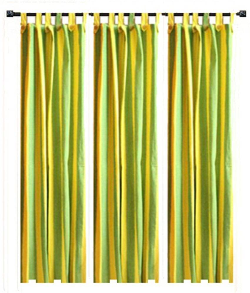 Tidy Set of 3 Window Loop Curtains Stripes Multi Color Tidy Set of 3 Window Loop Curtains Stripes Multi Color