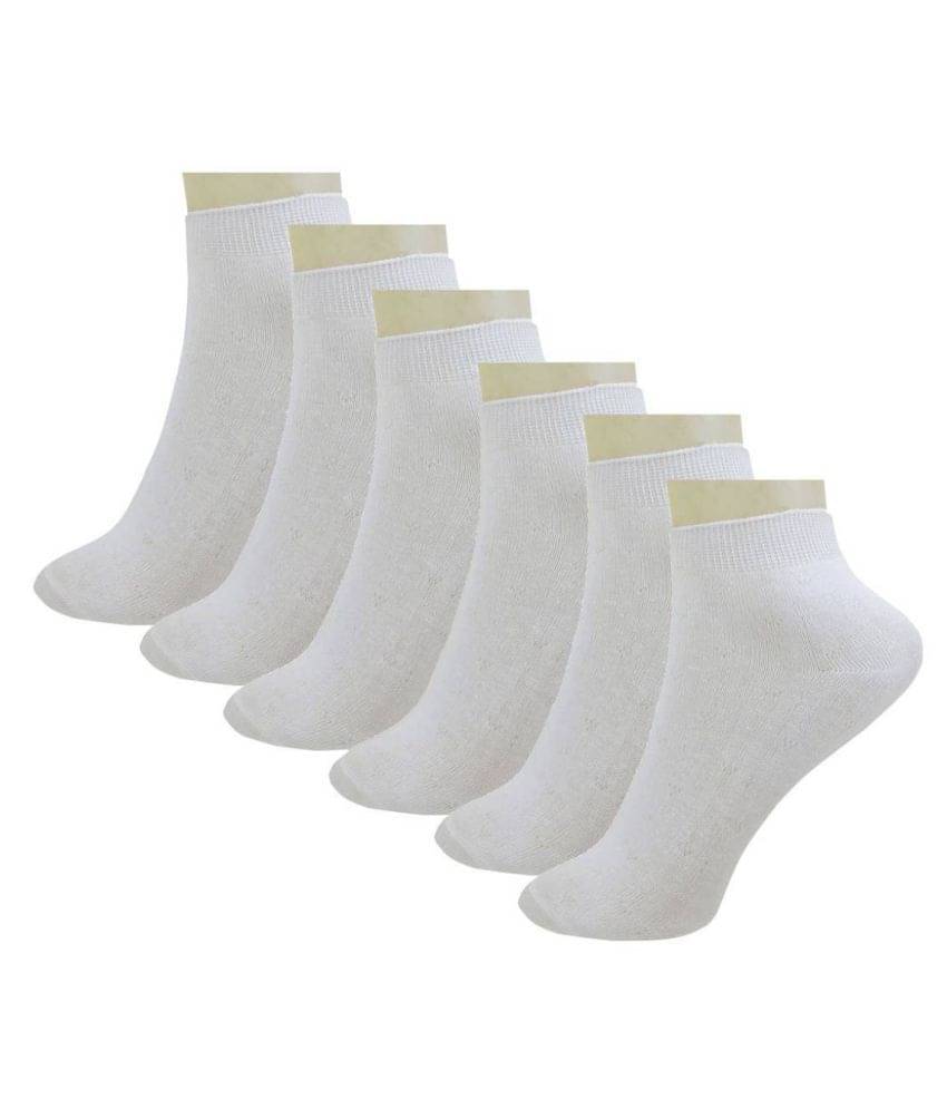     			Tahiro White Casual Ankle Length Socks