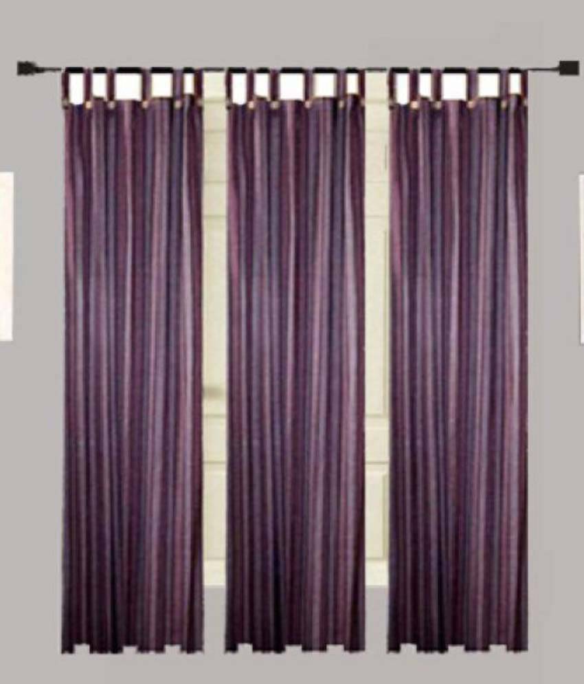 Tidy Set of 3 Window Loop Curtains Stripes Multi Color Tidy Set of 3 Window Loop Curtains Stripes Multi Color
