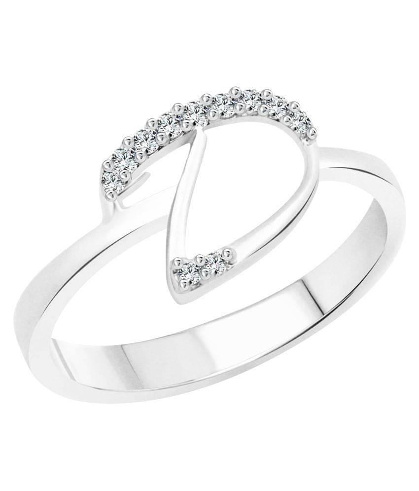 Vighnaharta Initial ''D'' Alphabet (CZ) Rhodium Plated Ring for Women Vighnaharta Initial ''D'' Alphabet (CZ) Rhodium Plated Ring for Women