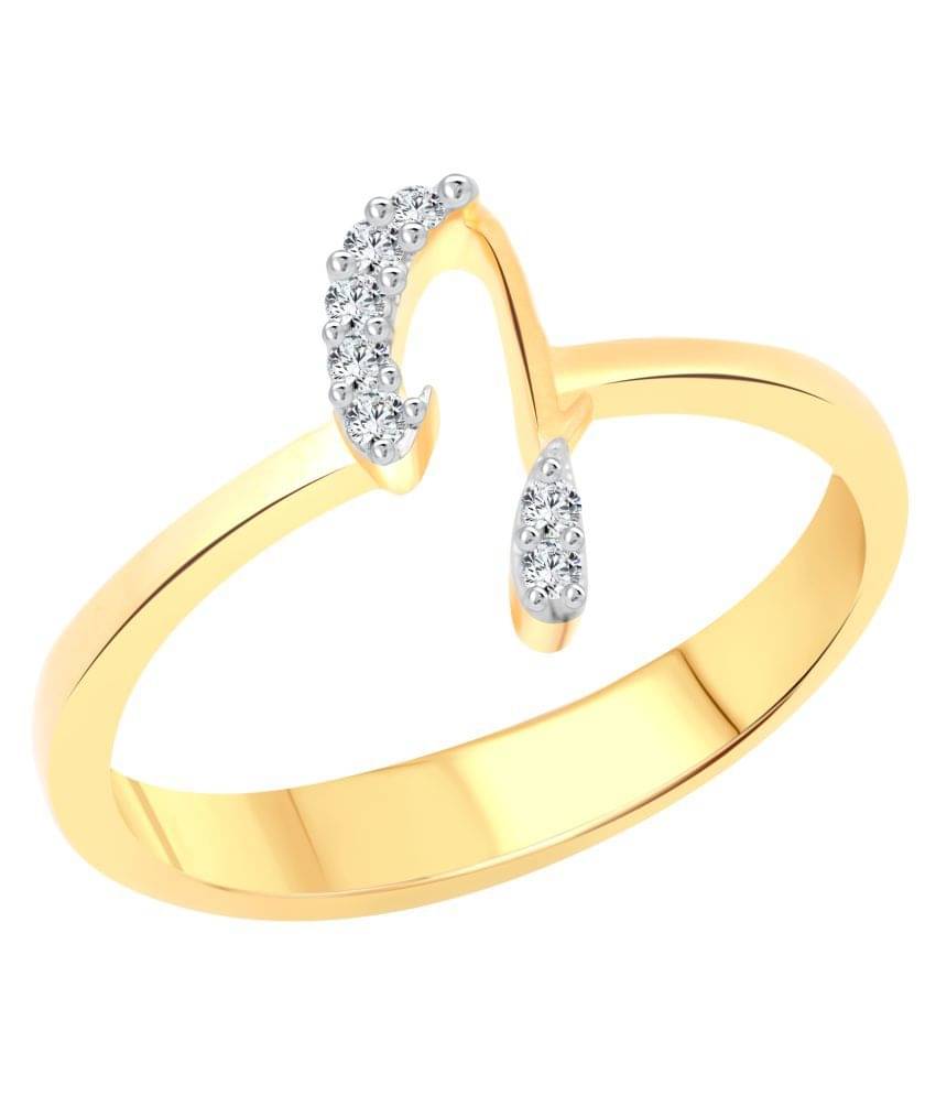 Vighnaharta Initial ''J'' Alphabet (CZ) Gold Plated Alloy Ring For Women Vighnaharta Initial ''J'' Alphabet (CZ) Gold Plated Alloy Ring For Women