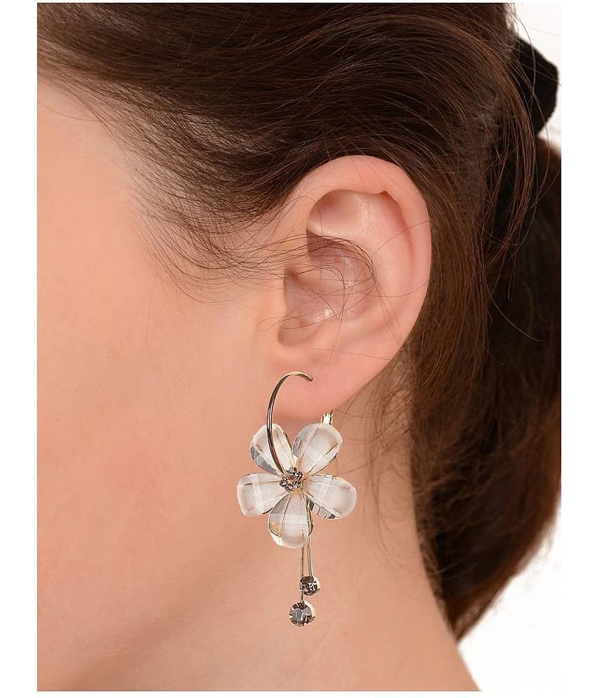 Youbella Jewellery Gold Plated Fancy Off White Hangings Earrings For Women - Earrings | Buy online on ZillyBuy
