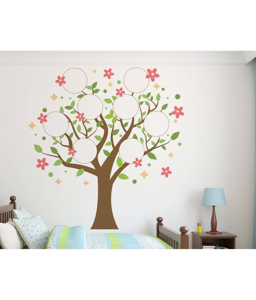 Happysticky Colorful Tree PVC Vinyl Multicolour Wall Sticker - Pack of 1 Happysticky Colorful Tree PVC Vinyl Multicolour Wall Sticker - Pack of 1