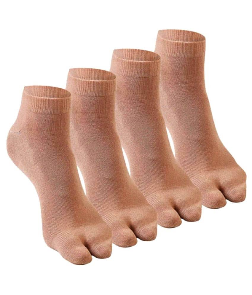 Tahiro Beige Cotton Woolen Thumb Ankle Socks - Pack Of 4 - Socks | Buy online on ZillyBuy