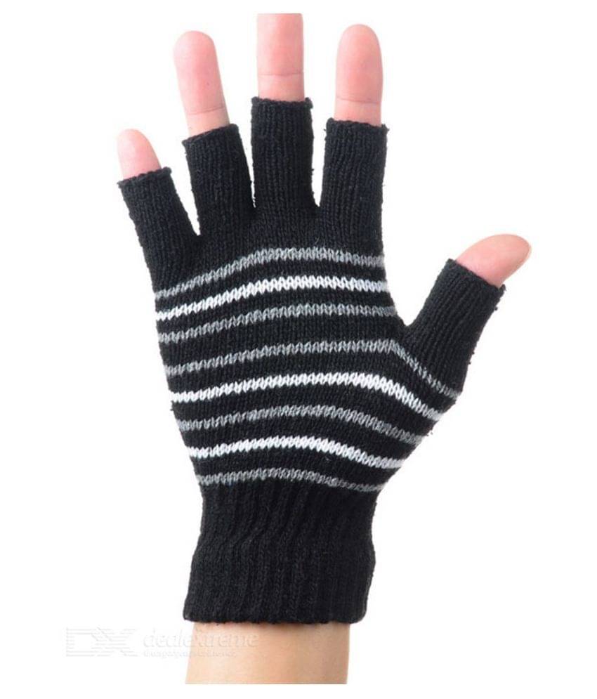 Tahiro Multicolour Woolen Half Finger Gloves - Pack Of 1 Tahiro Multicolour Woolen Half Finger Gloves - Pack Of 1