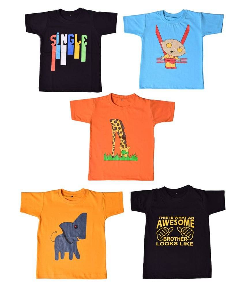     			British Terminal Pack of 1 Boys Cotton T-Shirt ( Multi Color )