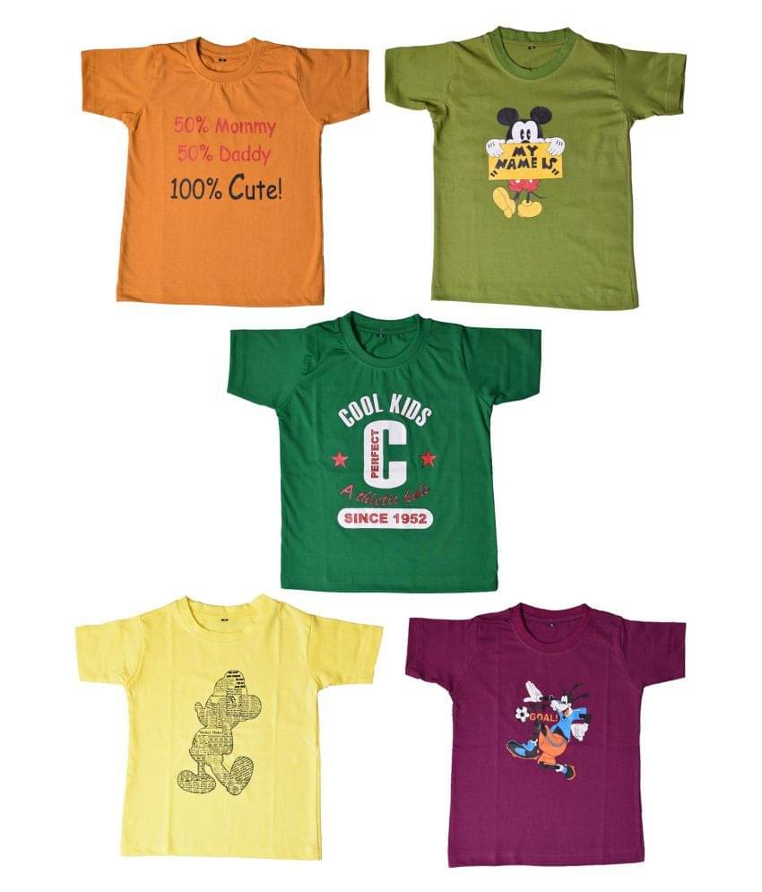     			British Terminal Pack of 1 Boys Cotton T-Shirt ( Multi Color )