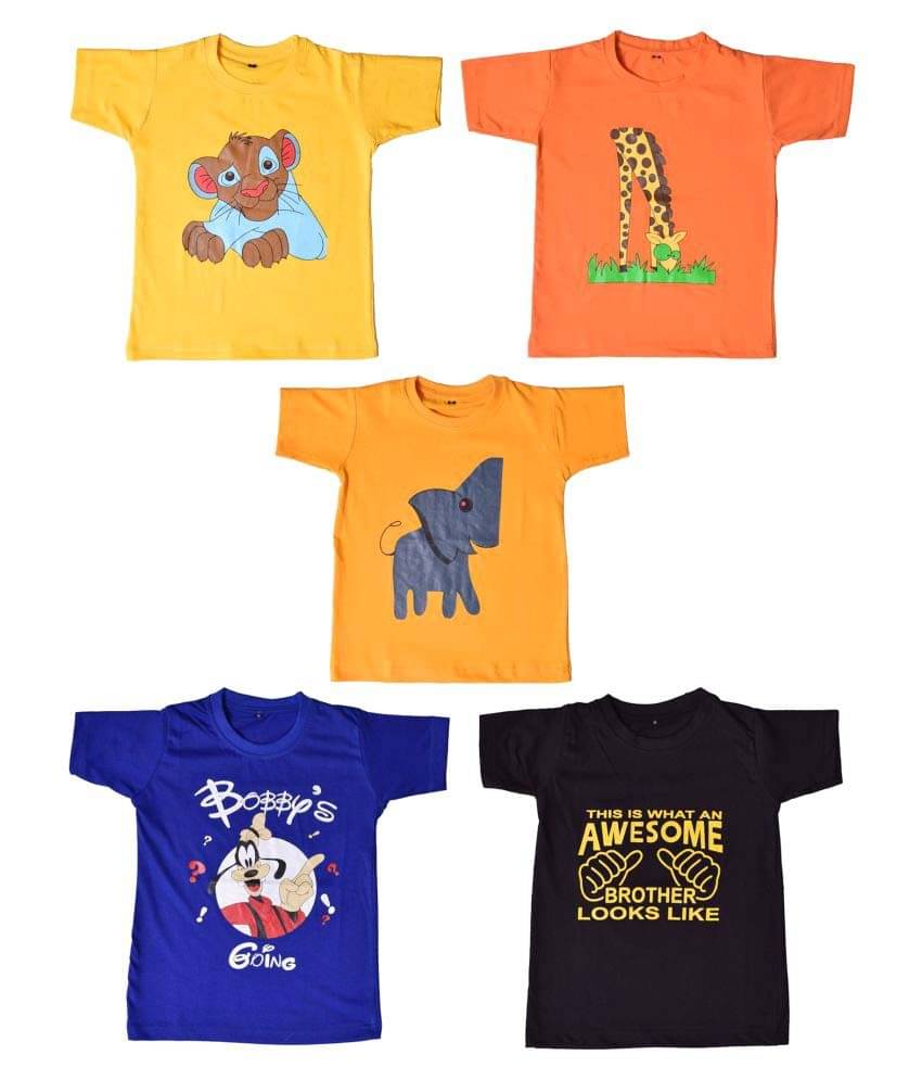     			British Terminal Pack of 1 Boys Cotton T-Shirt ( Multi Color )