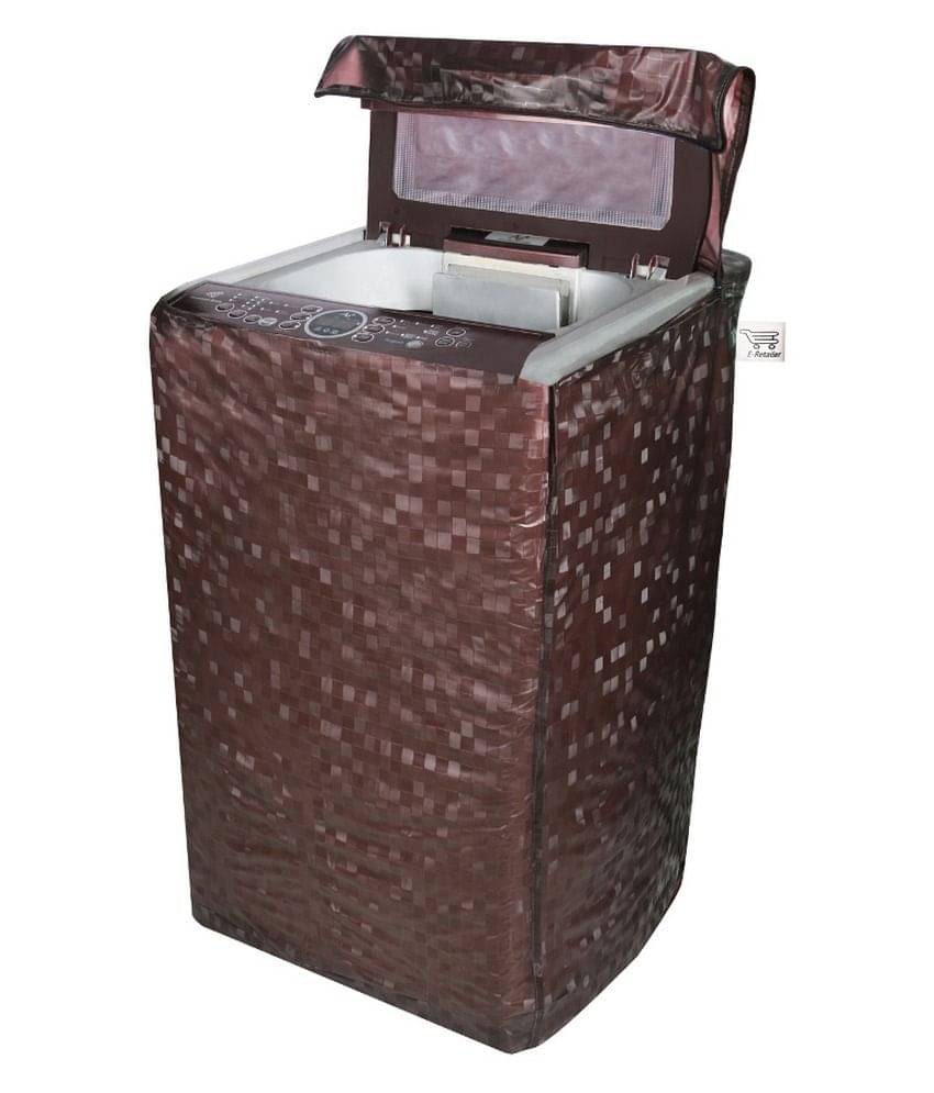 E-Retailer Dark Brown Square Design Top Load Washing Machine Cover E-Retailer Dark Brown Square Design Top Load Washing Machine Cover