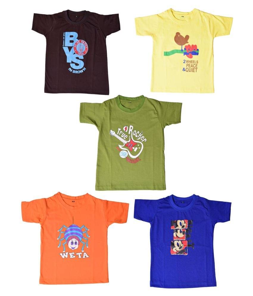     			British Terminal Pack of 1 Boys Cotton T-Shirt ( Multi Color )