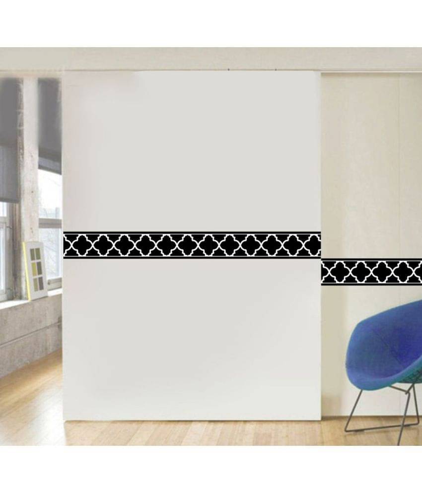 Decor Villa Black Pattern PVC Multicolour Border Sticker - Pack of 1     			Decor Villa Black Pattern PVC Multicolour Border Sticker - Pack of 1