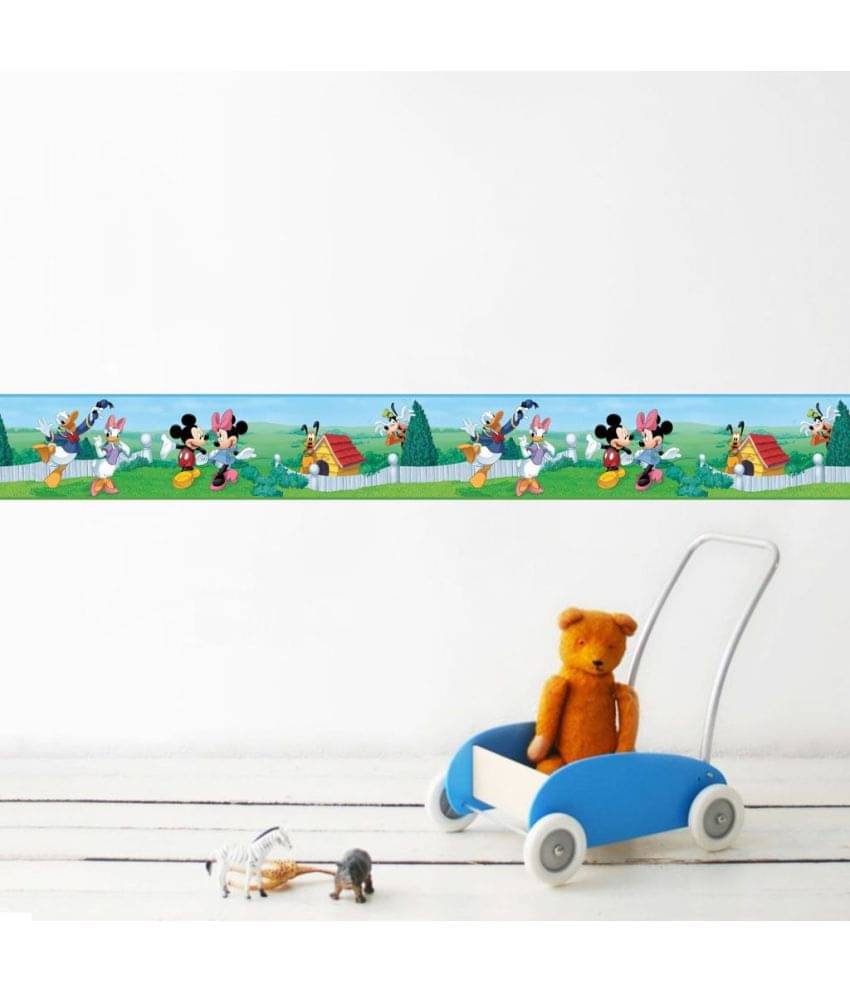 Decor Villa Playing cartoon PVC Multicolour Border Sticker - Pack of 1     			Decor Villa Playing cartoon PVC Multicolour Border Sticker - Pack of 1