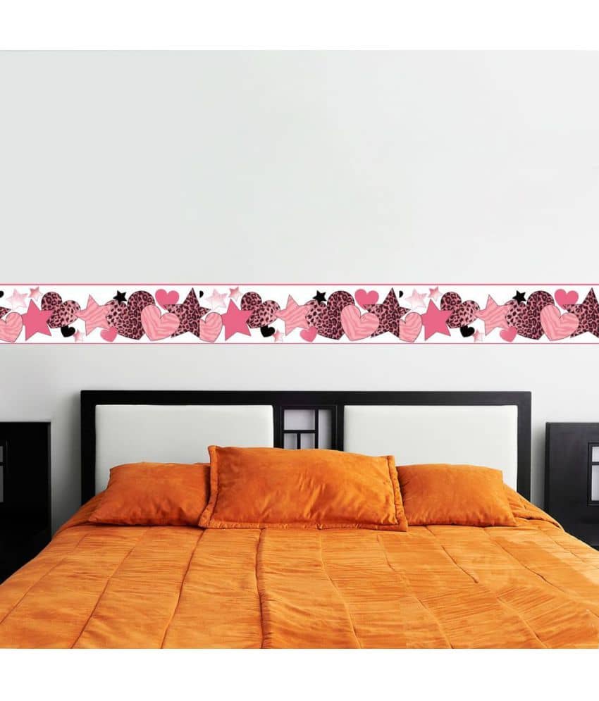 Decor Villa Stars PVC Multicolour Border Sticker - Pack of 1