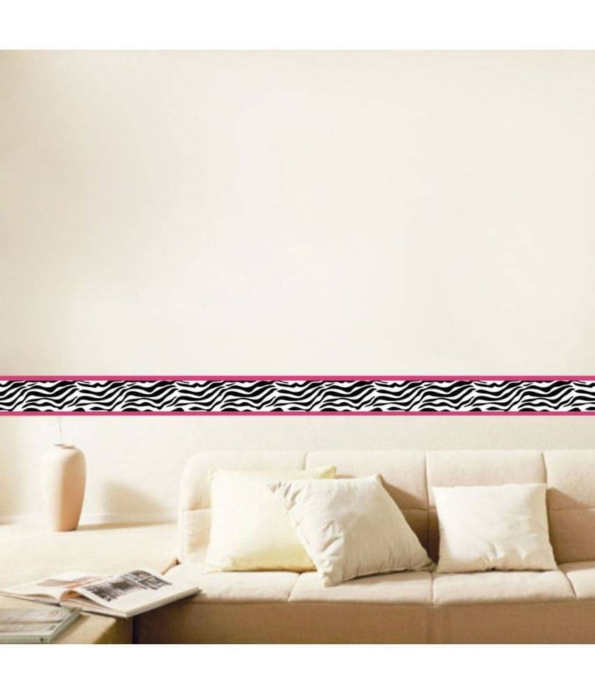 Decor Villa zebra pattern PVC Multicolour Border Sticker - Pack of 1 Decor Villa zebra pattern PVC Multicolour Border Sticker - Pack of 1