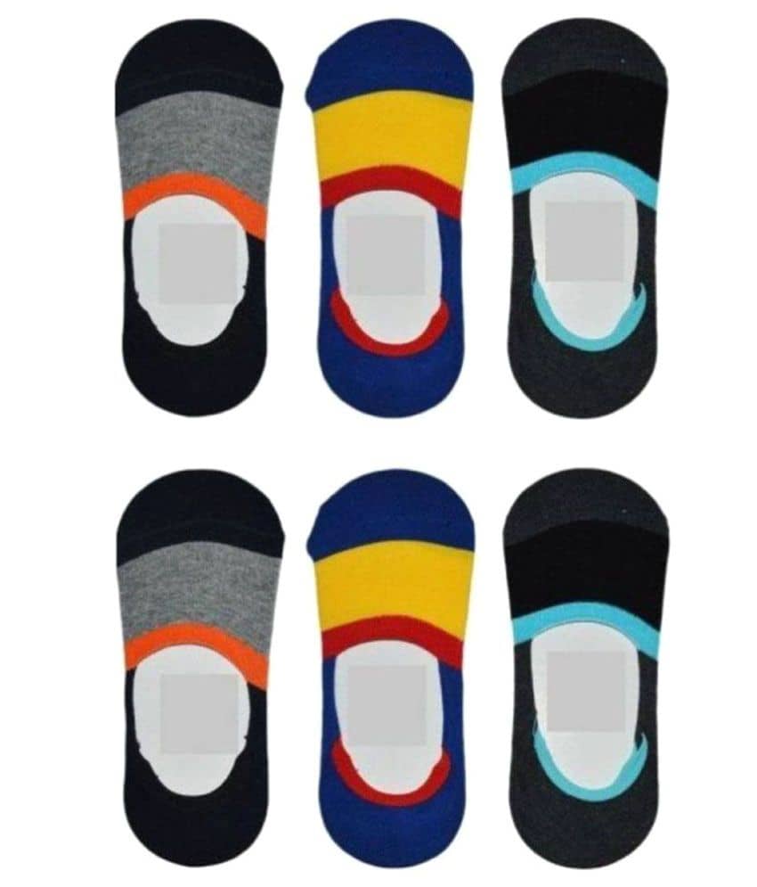 Tahiro Multicolour Cotton Striped Footies Loafer Socks - Pack Of 6 - Socks | Buy online on ZillyBuy