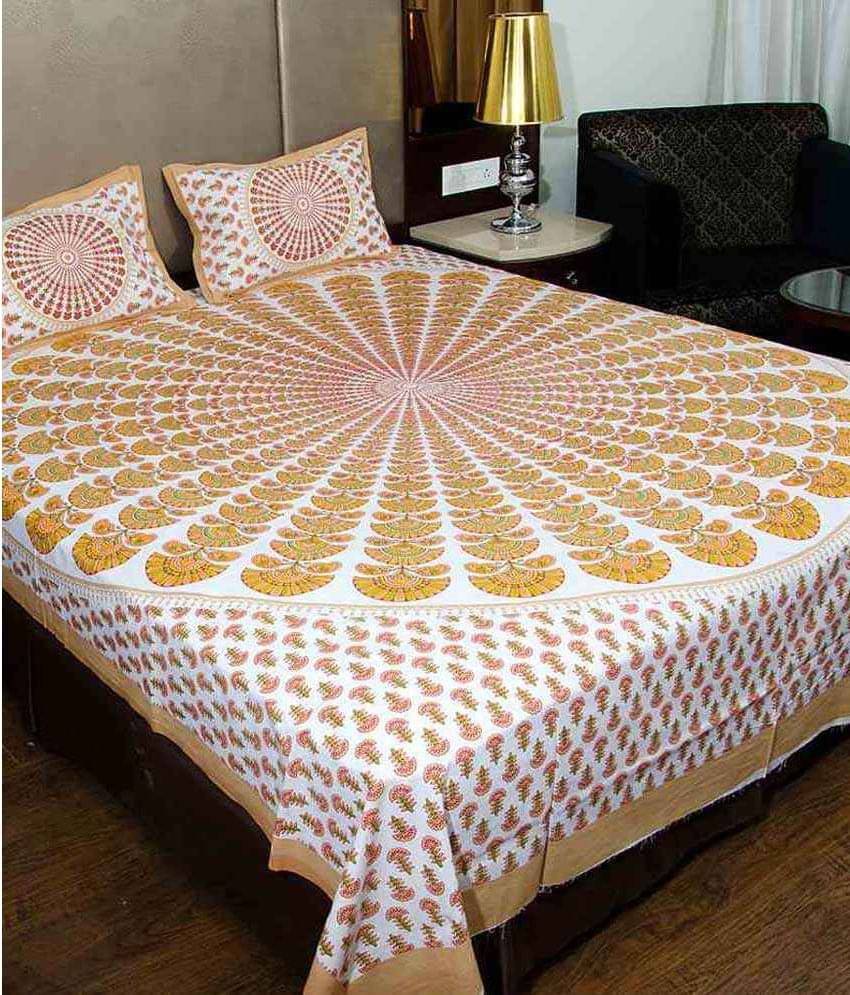     			Uniqchoice Cotton Double Bedsheet ( Multicolor )