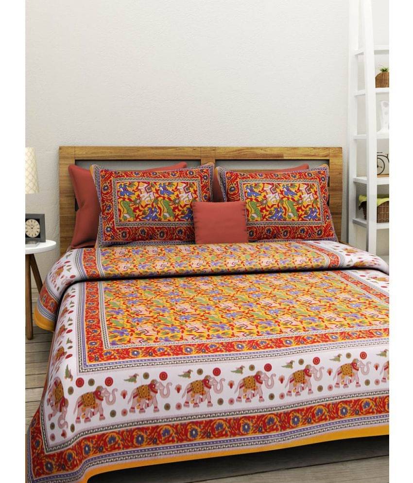 Uniqchoice Double Cotton Multicolor Traditional Bed Sheet Uniqchoice Double Cotton Multicolor Traditional Bed Sheet