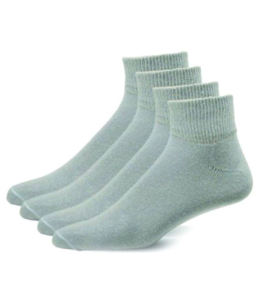     			Tahiro Grey Cotton Formal Ankle Length Socks - Pack Of 4