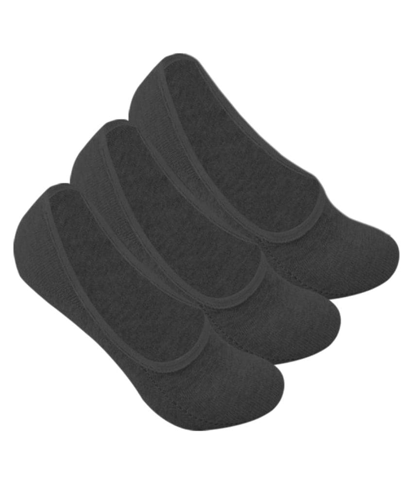     			Tahiro Black Cotton Footies Loafer Socks - Pack Of 3