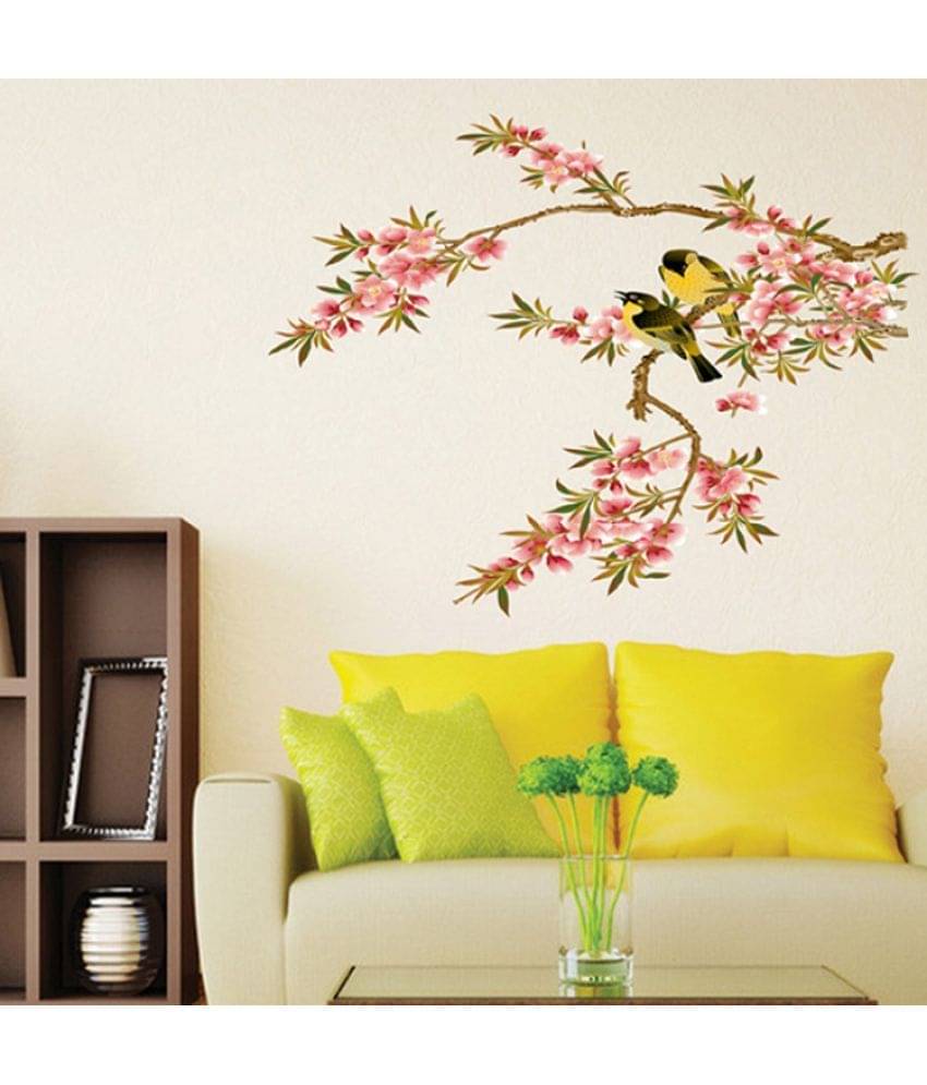 Jaamso Royals Nature Design PVC Vinyl Multicolour Wall Sticker - Pack of 1 Jaamso Royals Nature Design PVC Vinyl Multicolour Wall Sticker - Pack of 1