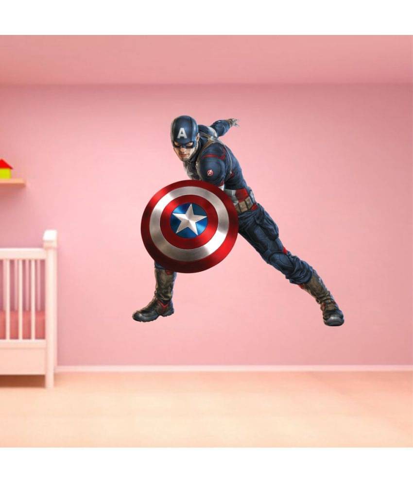     			Decor Villa Super hero PVC Multicolour Wall Sticker - Pack of 1