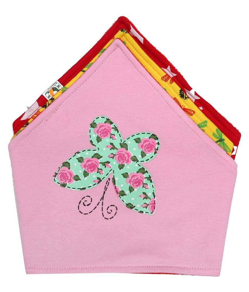 Kaboos Multi-Colour Cotton Bibs - Set of 3