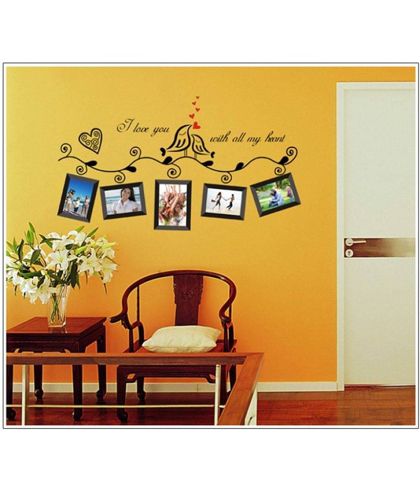 Jaamso Royals Photo Frame Design PVC Black Wall Sticker - Pack of 1 Jaamso Royals Photo Frame Design PVC Black Wall Sticker - Pack of 1