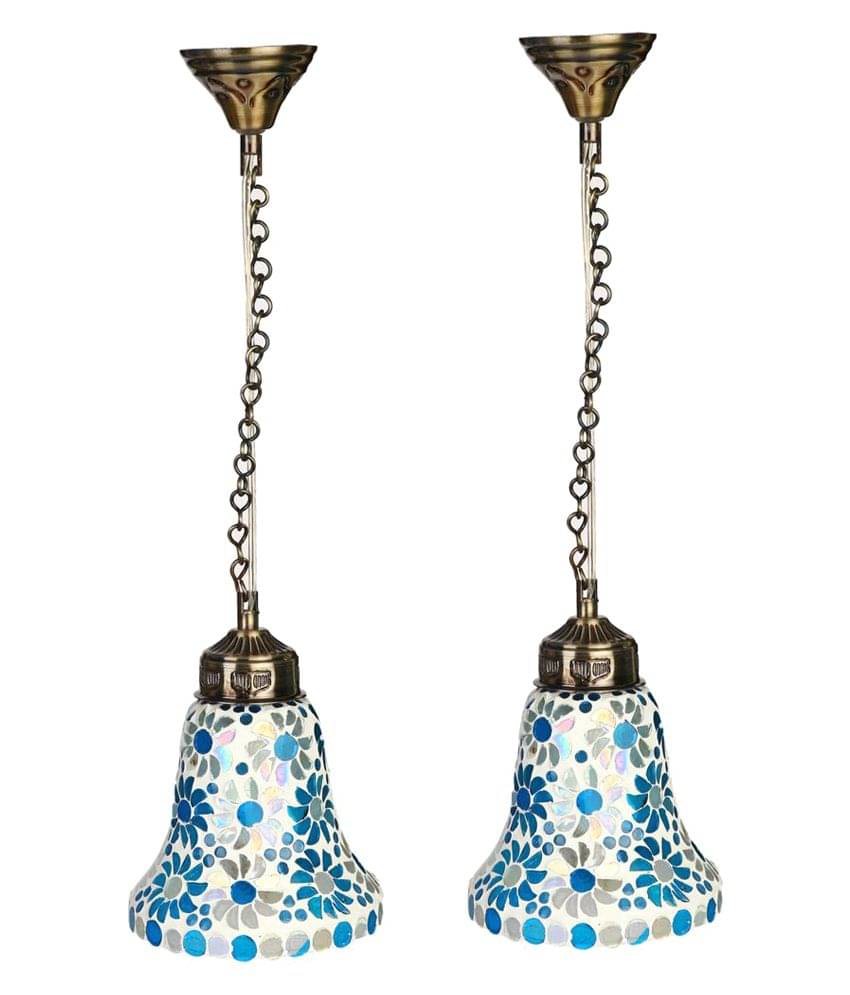     			Somil Glass Exclusive Hanging Light Blue - Pack of 2