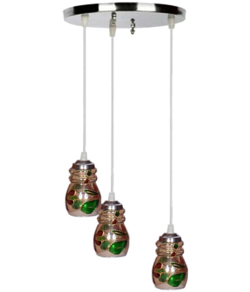     			Somil Glass Exclusive Hanging Light Multi - Pack of 3